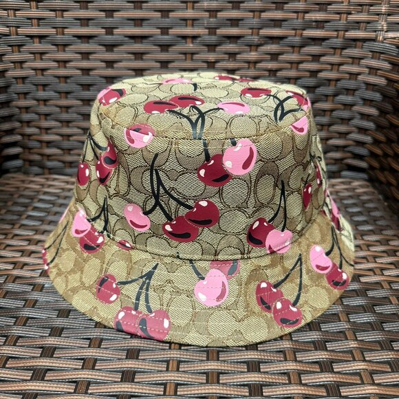 coach Signature Cherry Swirl Print Bucket Hat cz550 - Picture 1 of 5
